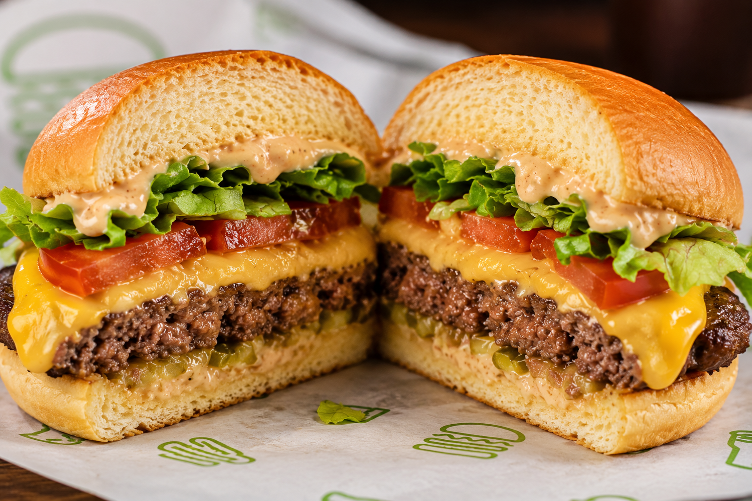 Shake Shack Burger with lettuce, tomato, and ShackSauce